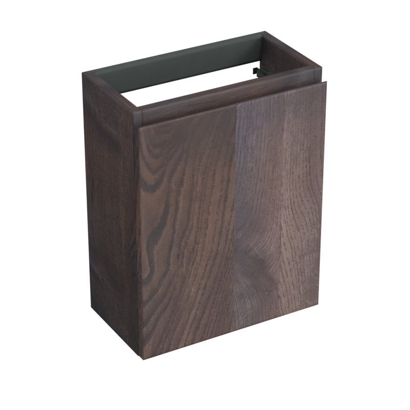 Forzalaqua 395mm Wall Mounted Single Vanity, Charcoal, Dark Wood