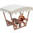 Outdoor Waterproof Solid Wood Picnic Table And Bench Set With Removable Canopy - Suitable For All-Weather Patios, Gardens, Decks, Parks, Beaches