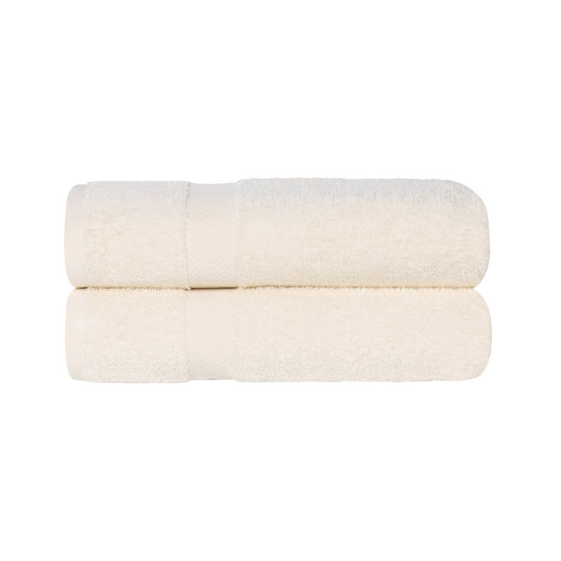 Ensemble de serviettes de bain en coton léger à séchage rapide, Ivoire ivoire, Drap de bain - paquet de 2