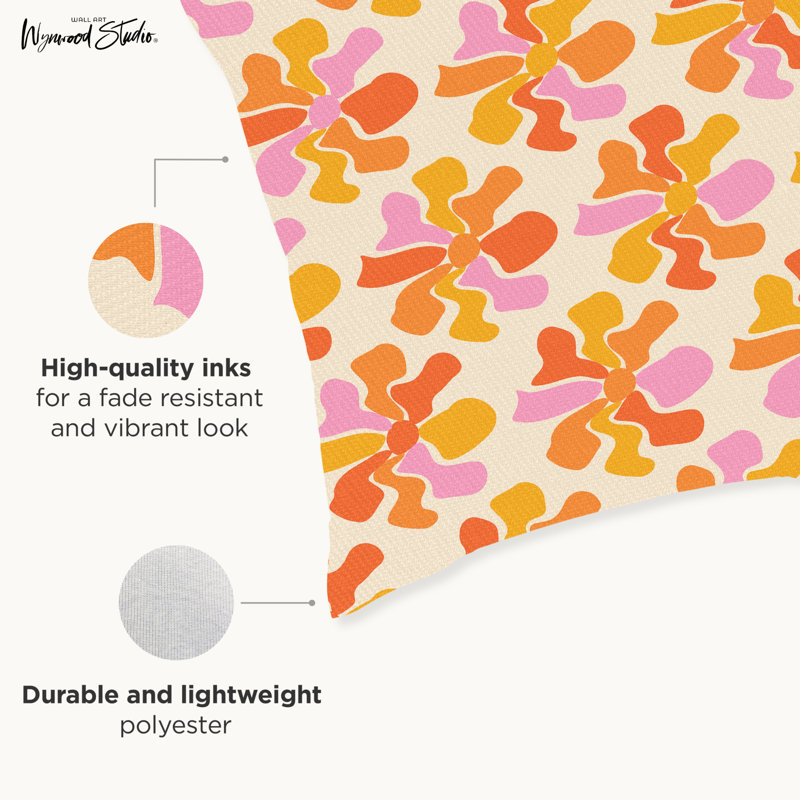 Housse de coussin floral en polyester
