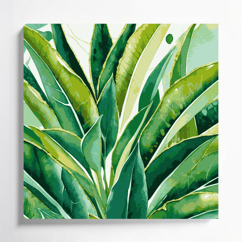 Art mural sur toile Botanical Jade, H 12 po x l 12 po