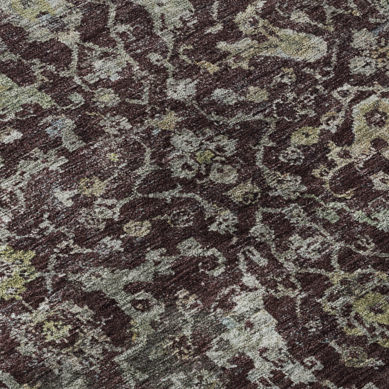 Tapis oriental lavable à la machine de qualité supérieure Mayfield AMF2359, Bourgogne, 10 pi x 14 pi