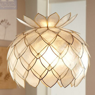 Sputnik 20cm H Shell / Capiz Novelty Pendant Shade ( Screw On )