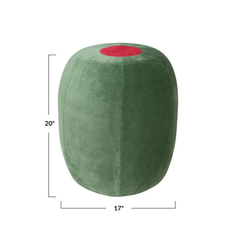 Cotton Velvet Upholstered Olive Shaped Stool