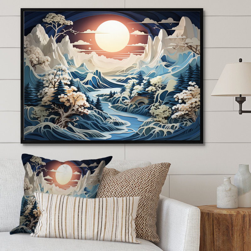 Berga Glacier Arctic Whispers II - impression, Cadre flottant noir, H 34 po x l 44 po x P 1,5 po