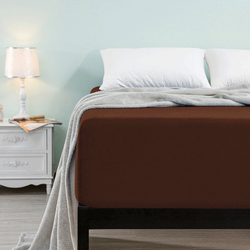 Protège-matelas ajusté ultra doux, Chocolat, Plein