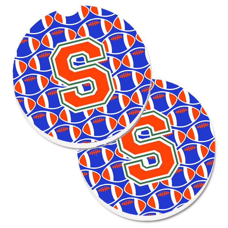 Sous-verre de football, S, Bleu / Orange
