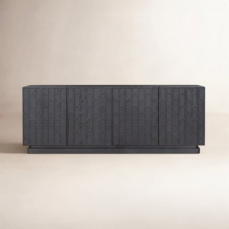 Asbury Media Console-Light Wash Oak, Black Oak