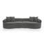 Canapé modulaire courbé à 4 places Modern Cloud, canapé de salon à compression minimaliste, sans assemblage requis, chenille, gris foncé-1378128790