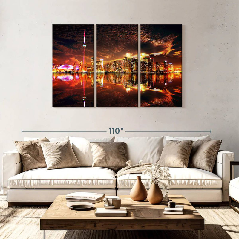 Rorry Glowing Toronto Skyline, 48" H x 74" W