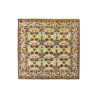 3X20 Burgundy William Morris Inspired Runner Area Rug