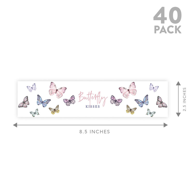 Étiquettes de bouteille d'eau imperméable Flutter On For Some Birthday Fun Butterfly Birthday, thème papillon pour enfants, paquet de 40