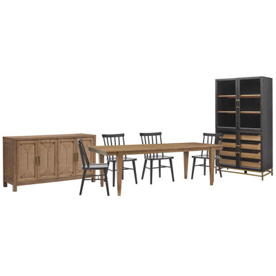 Extendable Rectangular Dining Table With 4 Grey Side Chairs