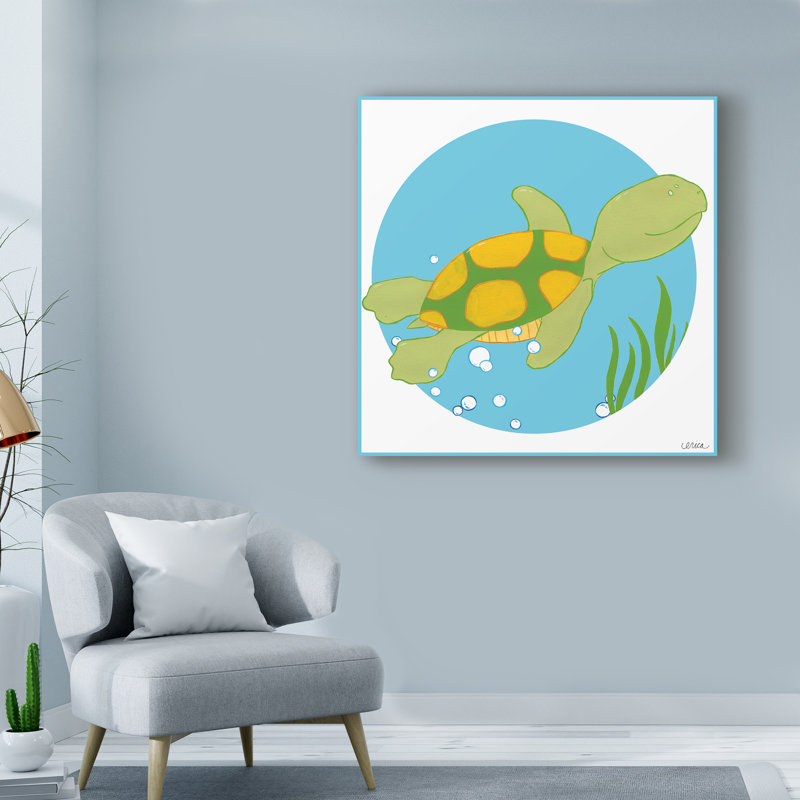 « grégory the turtle », art sur toile, H 14 po x l 14 po x P 2 po
