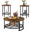 Brinnley 3 - Piece Living Room Table Set, Coffee Table and End Table Set, Modern Industrial Accent Tables with Storage Shelf, Round Coffee Table Set of 3 for Apartment Home  (Set of 3)-1366247986