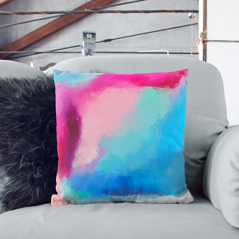 Abstract Square Cushion, 40cm H x 40cm W x 15cm D, Stone