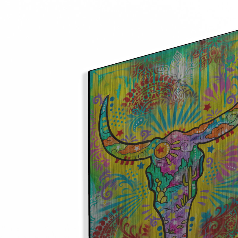«Longhorn Skull» par Dean Russo, H 16 po x l 12 po