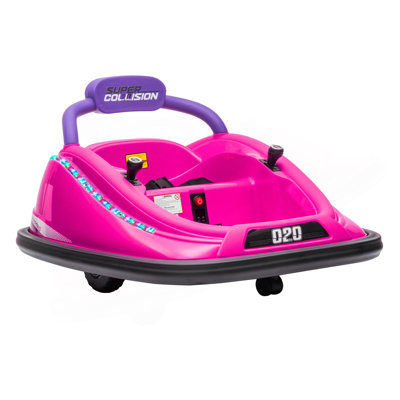 Voiture tout-petit 12V avec télécommande, jouet électrique pour enfants avec rotation à 360 °, moteur Twins, lumières colorées à DEL, 3 chansons, pour les garçons et les filles, rose