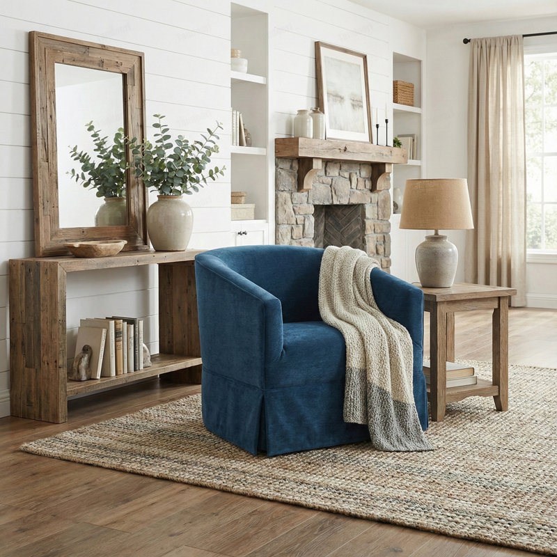 Fauteuil pivotant à jupe Earl Baltic