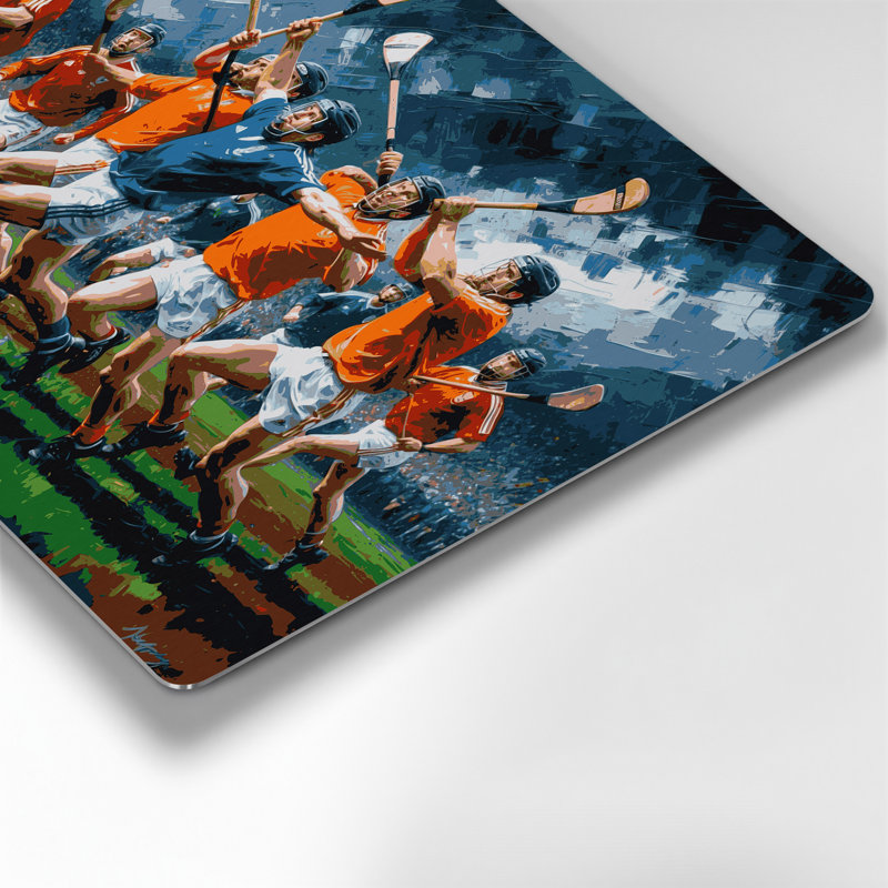 Art sportif en métal vert Sports Hurling, H 12 po x l 18 po