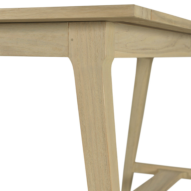 Bellevue Rectangular Teak Outdoor Bar Table , 60'' in. W 24'' in. D, 24" W x 60" L x 36" H