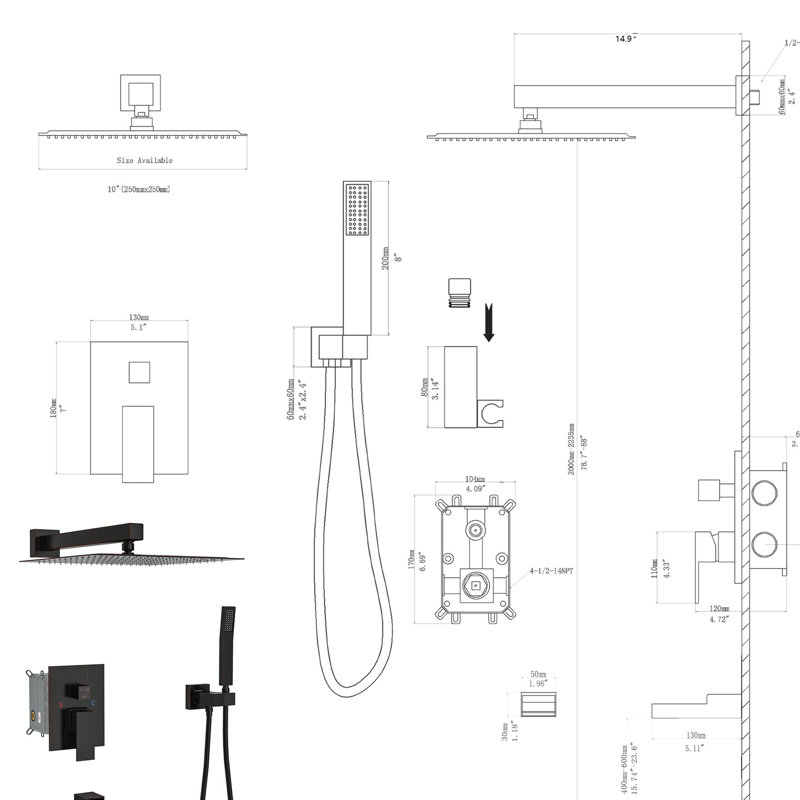 Wall Mounted Shower Communication With Waterfall Tub Spout - Oil Rubber Bronze 3 Function Including Rainfall & Handheld -balanced Valve Easy Installation And Sanitary Maintenance Protocol Procedure