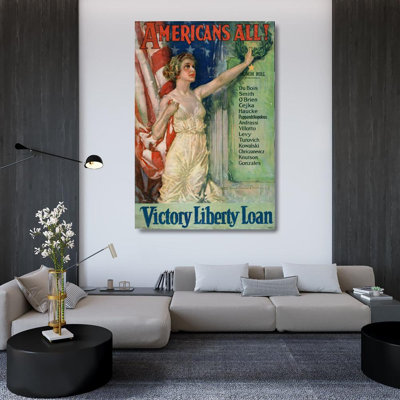 «Americains All! Victory Liberty Loan» par Howard Chandler Christy - Art mural sur toile tendue avec châssis