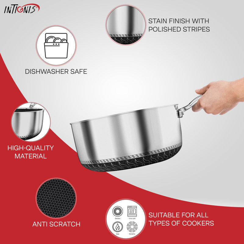 8 - Piece Non-Stick Stainless Steel Cookware Set