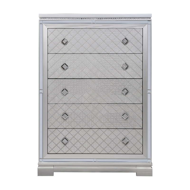 Commode 5 tiroirs Isabelle, Mercure métallique