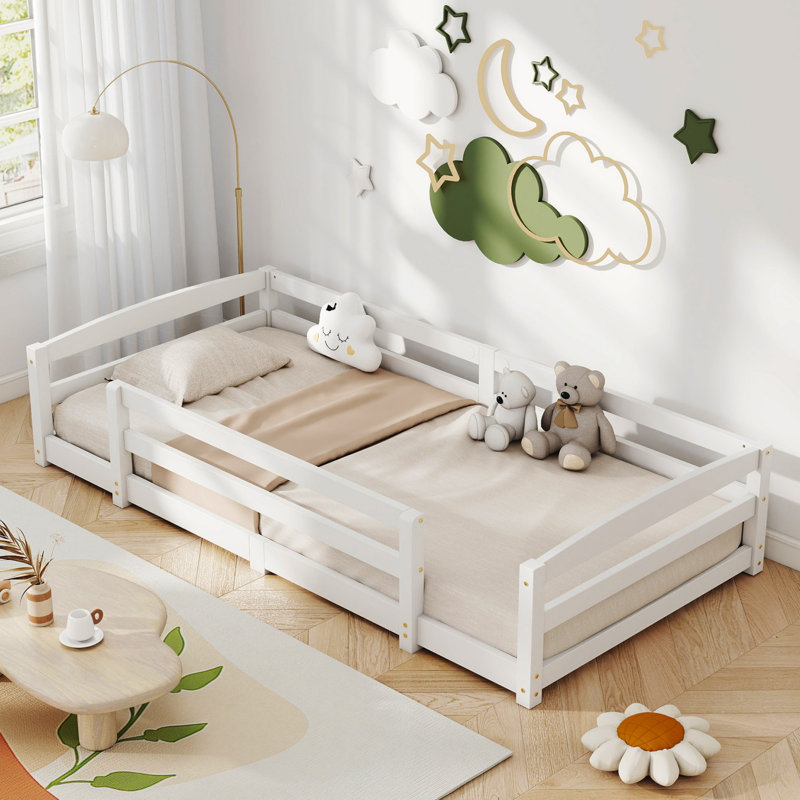 Double Entry Floor Bed, Twin, White