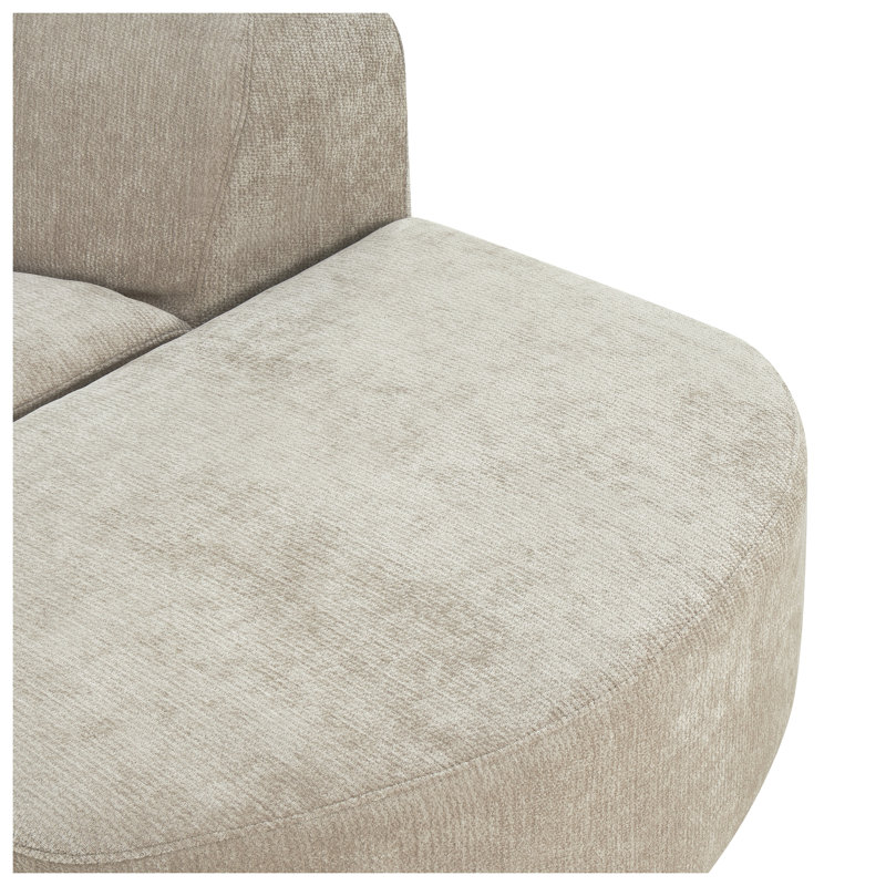 Canapé modulaire incurvé moderne avec repose-pieds espresso, Kaki