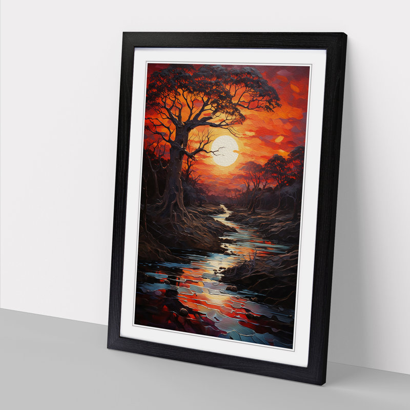 Sunset Modern - Framed Print, 64" H x 46" W x 2" D, Black
