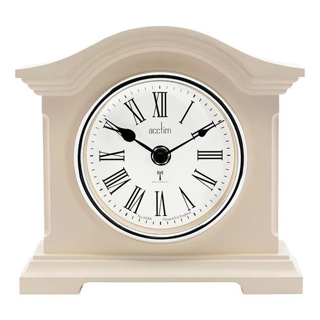 Analogue Quartz movement / Crystal Tabletop Clock, Cream