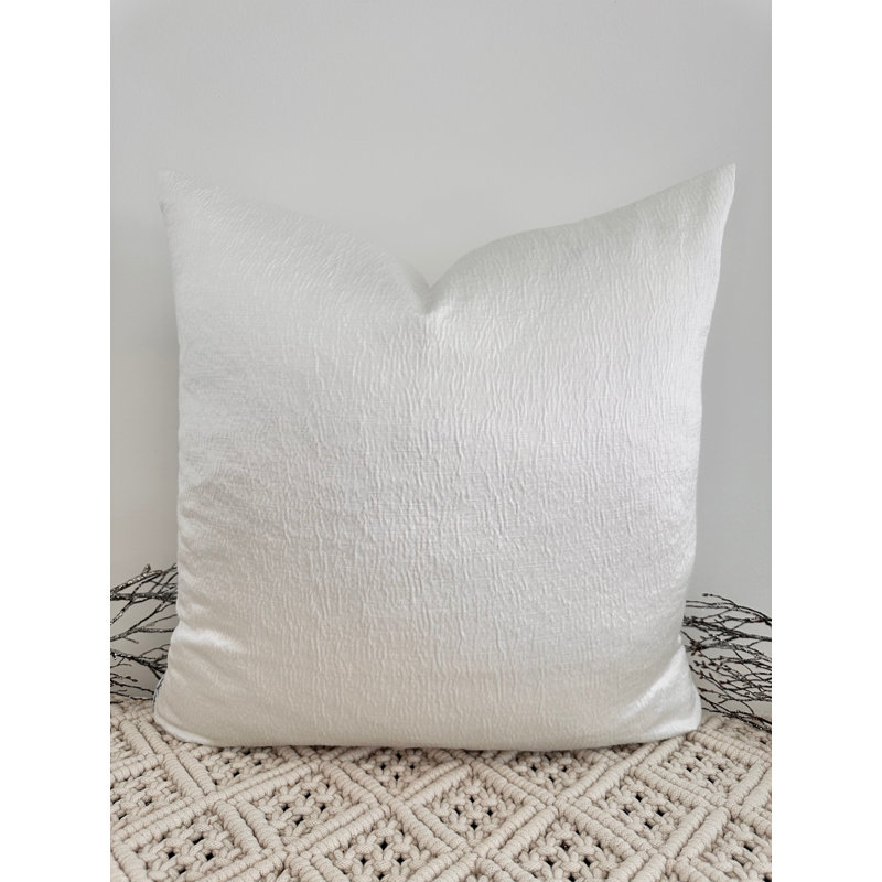 Abstract Square Cushion Cover, White 