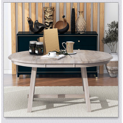 Table de salle à manger en bois ronde extensible pour salle à manger l 41,4 po x H 29,8 po