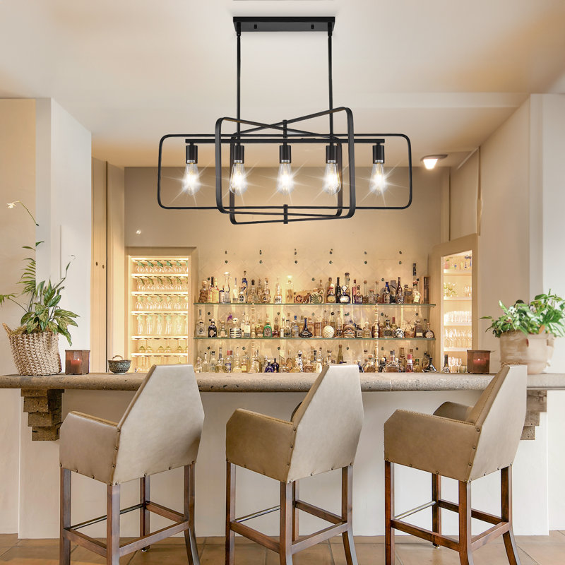 5 - Light Kitchen Island Pendant, Black