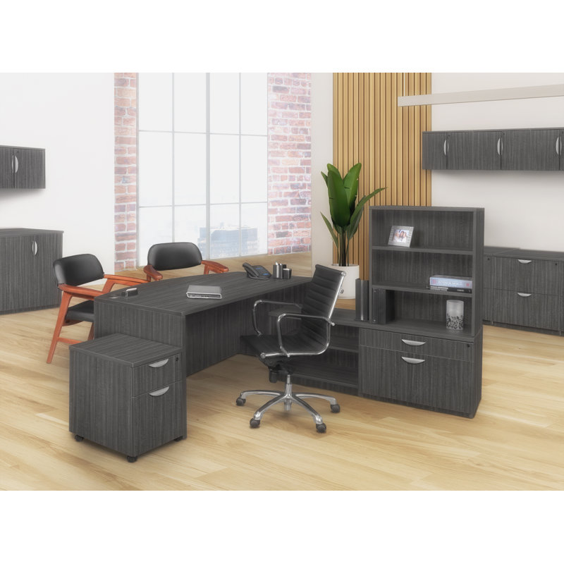 Nickyla Box File Mobile Pedestal Drawer Unit, Ash Gray