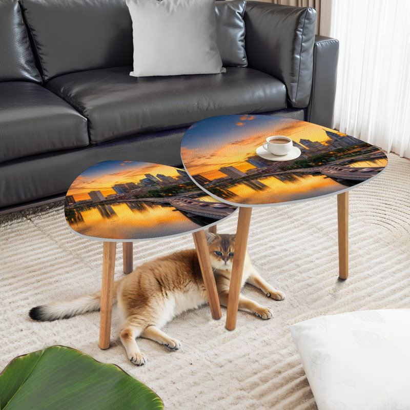 Ensemble de 2 tables basses gigognes Triangle