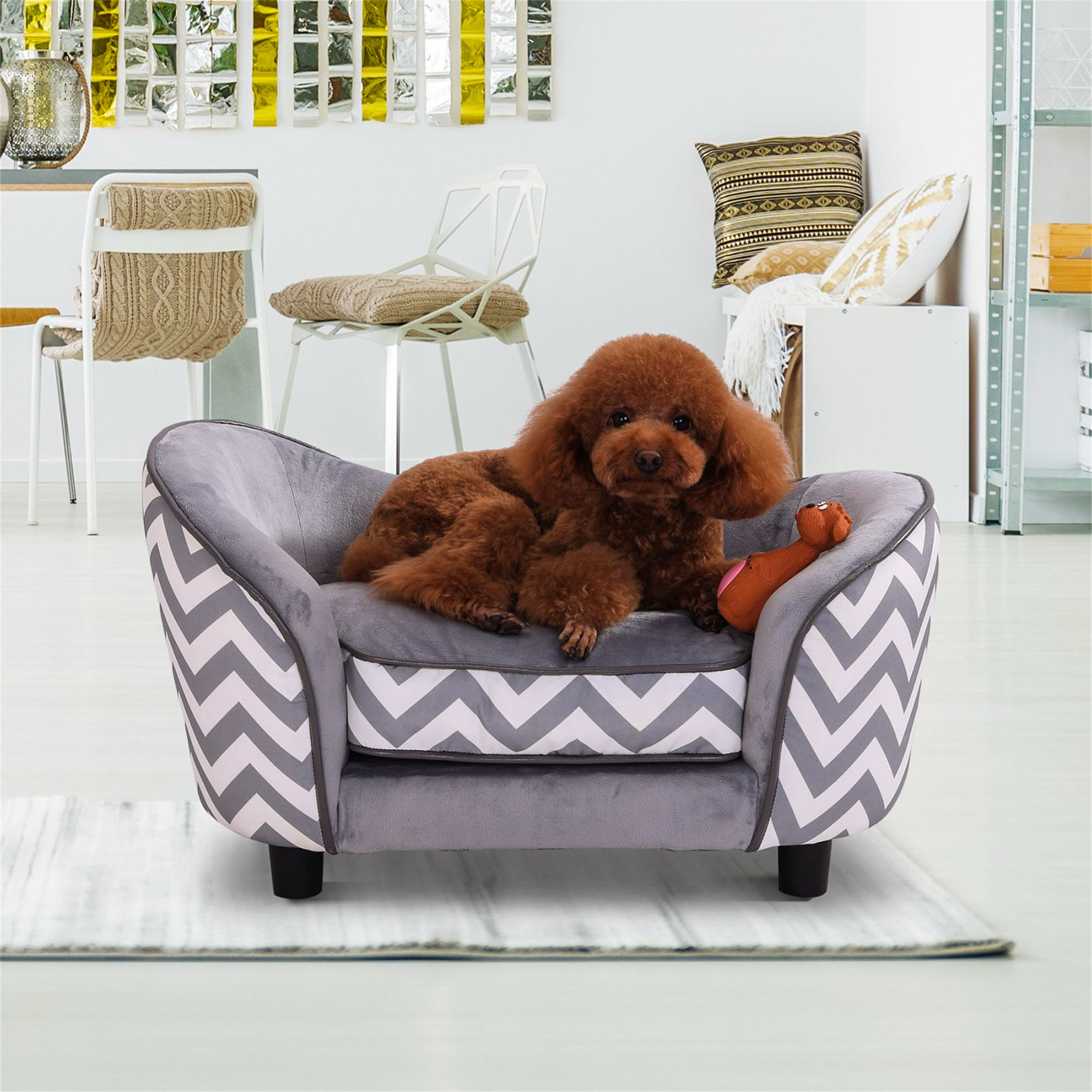 Archie Oscar Freddie Solid Colour Orthopedic Lines Pet Bed