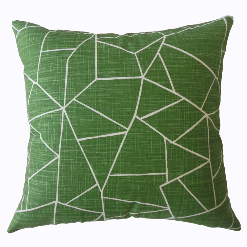 Uheri Geometric Cotton Reversible Throw Pillow, 18" x 18", Pine