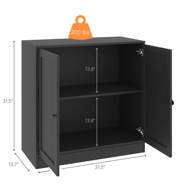  32''H Accent Cabinet With Doors,black, Black