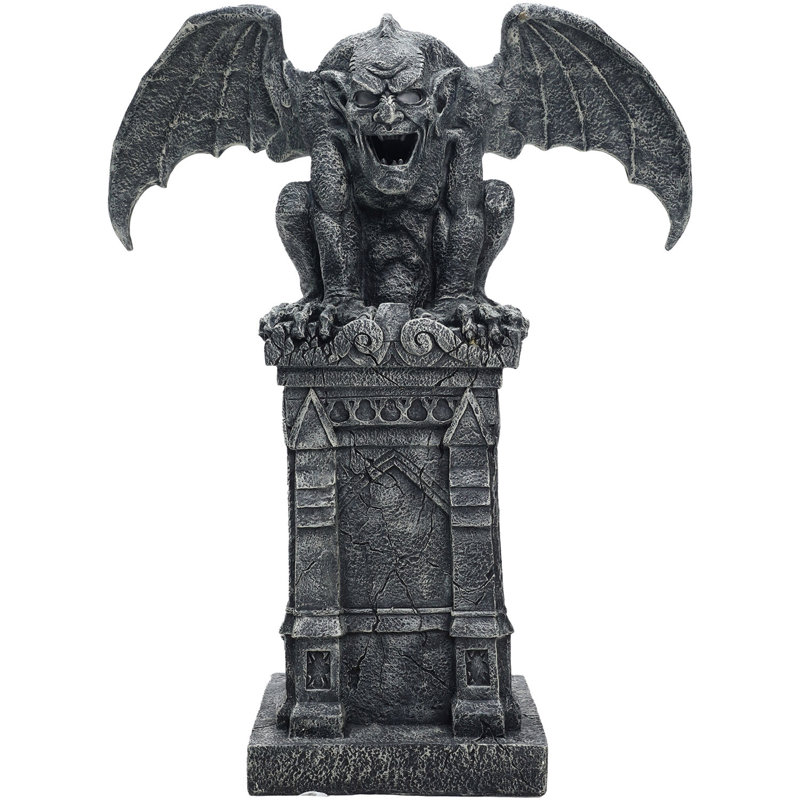 Pavillon de jardin effrayant 3,2 pi. Creepy Yard Decor Grand accessoire d'Halloween haut de gamme gargouille activé par le mouvement