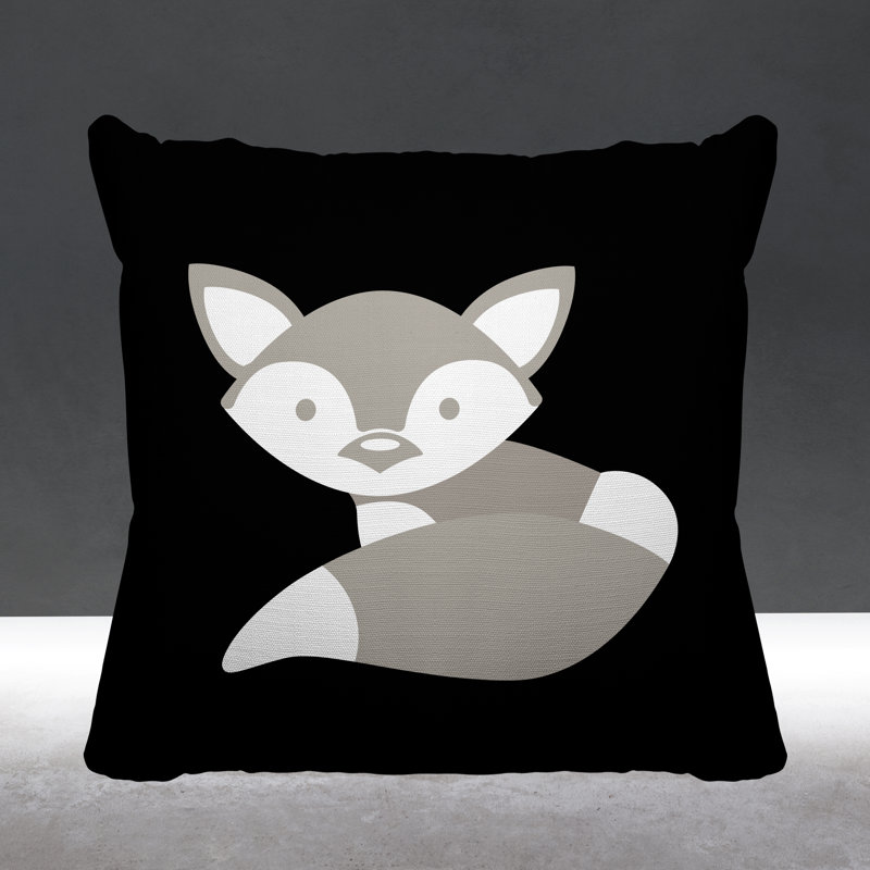 Coussin , Noir, H 17 po x l 17 po, Carré