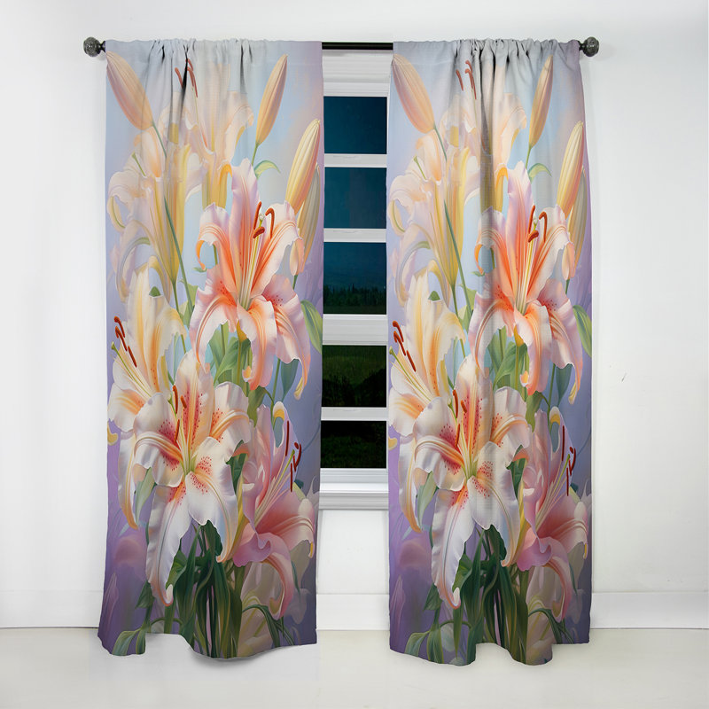 Clapp - Rideau lys - Rideau occultant à motif floral - 1 panneau, L 52 po x L 63 po