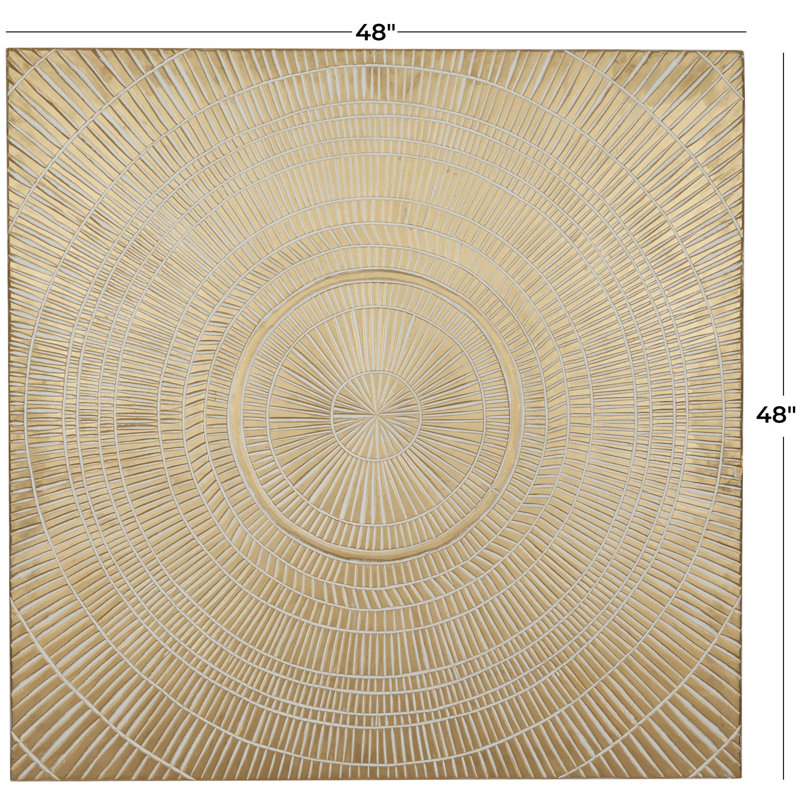 Wooden Handmade Starburst Geometric Wall Decor, Gold, 48" H x 48" W x 1.4" D