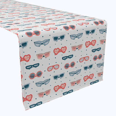 Table Runner, 100% Cotton, 16X108", Summer Sunglasses