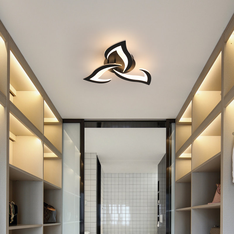 Brianie 33W 3-Head Led Flush Mount Ceiling Light, Black, Warm Light 3000K