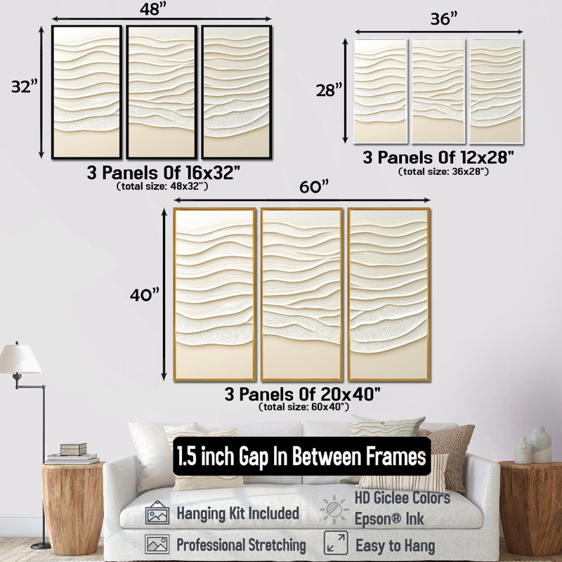 Adaly - Coastal Wall Art Set, 28" H x 36" W, Floater Framed Print, Brown