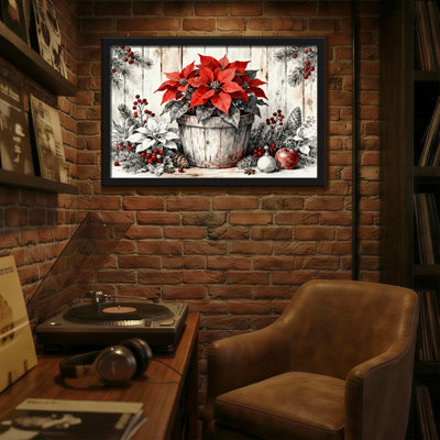 Motif décoratif de pot de poinsettia