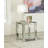 Eemil Square End Table with Glass Top in Mirrored and Clear